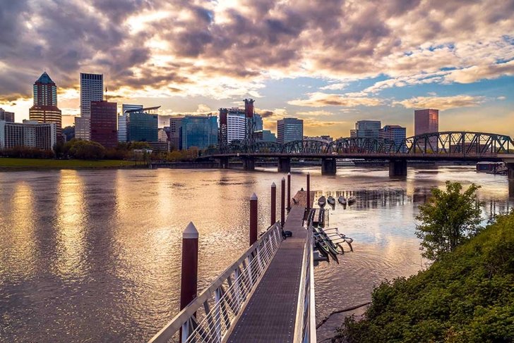 Portland Cityscape at Sunset